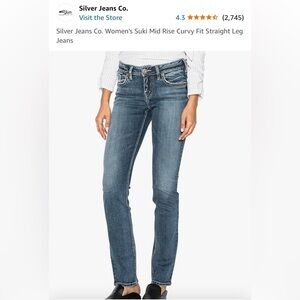 Silver Jeans co. Mid Rise Curvy Fit Straight Leg Jean